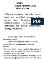 Solar Energy Storage and Applications