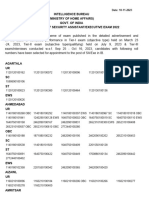 Intelligence Bureau (Ministry of Home Affairs) Govt. of India Final Result of Security Assistant/Executive Exam 2022