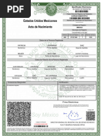 Acta de Nacimiento Paty Estado de Mexico