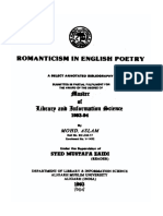 Romanticism in English Poetry: of Librarp Aiili Itifarmation I Tteme