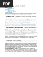 Causes of Hypokalemia in Adults