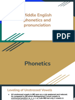 Middle English Phonetics and Pronunciation