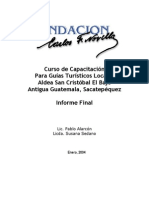 Informe Final Curso de Capacitación para Guías Turísticos, Antigua Guatemala, Sacatepéquez