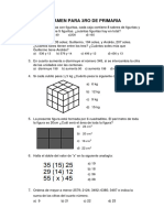 Examen para 3ro de Primaria