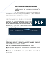 Cambios Fisicos y Quimicos en Procesos Industriales