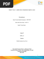 Unidad 2 - Tarea 3 Articulación de Objetivos, Metodologia y Tiempos de Ejecución