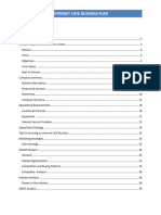 Internet Cafe Business Plan Contents Table