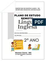 Plano Ens. Remoto 2º Ano - Inglês