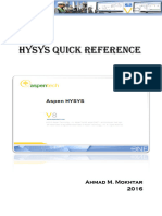 HYSYS Quick Reference