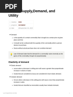 Law of Supply Demand and Utility