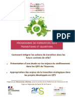 Programme de Formation 2023 Transitions Et Quartiers