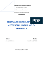 Centrales Hidroeléctricas y Potencial Hidráulico en Venezuela