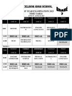 2023 End of Year Timetables For Grades 7 To 10 - Ver2