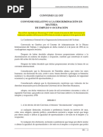 Convenio 111 OIT (Discriminación en Materia de Empleo y Trabajo)