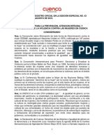 Ordenanza para La Prevención, Atencion Integral y Erradicación de La Violencia Contra Las Mujeres en Cuenca