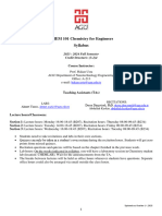 2023-2024 Fall Syllabus - CHEM 101 Chemistry For Engineers