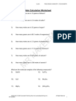 WS5 Mole Calculation Practice Mass Ms