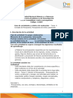 Guía de Actividades y Rúbrica de Evaluación - Unidad 3 - Tarea 4 - Concepto de Presupuesto, Presupuestos de Venta y Producción