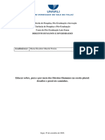 Trabalho - Educar Sobre, para e Por Meio Dos Direitos Humanos Na Escola Plural Desafios e Possíveis Caminhos.