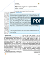 Molecular Detection of Anaplasma Marginale in Ticks Naturally Feeding On Cattle