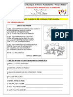 Escola Municipal de Ensino Fundamental "Felipe Modolo": Atividades Não Presenciais/ 2º Trimestre