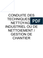 Techniques de Nettoyage Et Gestion de Chantier