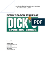 Dick's - Equity Valuation and Analysis