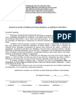 SOLICITAÇÃO de Autorização de Pesquisa Acadêmica