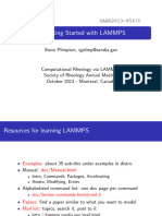 3: Getting Started With LAMMPS: Steve Plimpton, Sjplimp@sandia - Gov