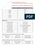 Les Niveaux de Langue - Exercices