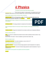 Thermal Physics Objectives