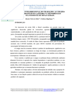 A Divisão Intrarregional Do Trabalho: As Cidades Do Agronegócio Cafeeiro Na Mesorregião Sul/Sudoeste de Minas Gerais