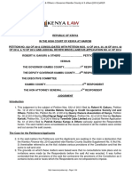 Robert N. Gakuru Others V Governor Kiambu County 3 Others (2014) eKLR