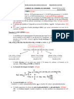 Corrigé de Lexamen de Biochimie 2017 Final