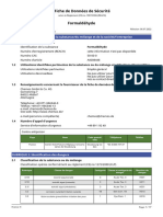 Fiche de Données de Sécurité Formaldéhyde