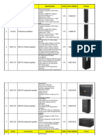 Audio System Price List 2023