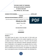 George Peter Wanna Vs African Microfinance Limited (Civil Appeal 240 of 2020) 2021 TZHC 5679 (20 August 2021)