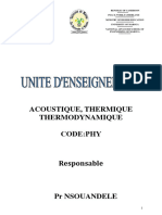 Cours de Acoustisque, Thermique Et Thermodynamique