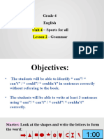 Grade 4 English Unit 4 - Sports For All Lesson 2 - Grammar