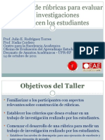 Desarrollo de Rúbricas para Evaluar Trabajos de Investigación - 14 de Octubre de 2011