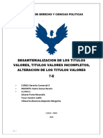 Desmaterializacion de Los Titulos Valores