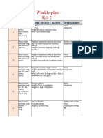 Weekly Plan KG2: Week Subject Song / Story / Game Instrument