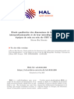 Etude Qualitative Des Dimensions de La Collaboration Interprofessionnelle