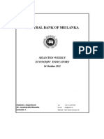 Central Bank of Sri Lanka: Selected Weekly Economic Indicators