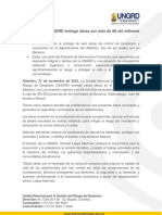 En El Atlántico UNGRD Entrega Obras Por Más de 68 Mil Millones de Pesos