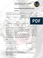 Acta de Aceptacion Expresa Del Deportista Afiliado Menor de Edad