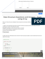 Stack Using Array Questions and Answers