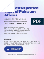 500 Most Repeated MCQs of Pakistan Affairs - Answer - 2