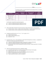 ONMAT 2 Diseña Tu Prueba para El Step Los Polinomios 20-21