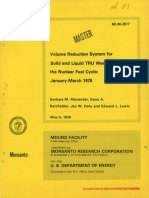 Monsanto: Volume Reduction System For Solid and Liquid TRU Waste From The Nuclear Fuel Cycle: January-March 1978